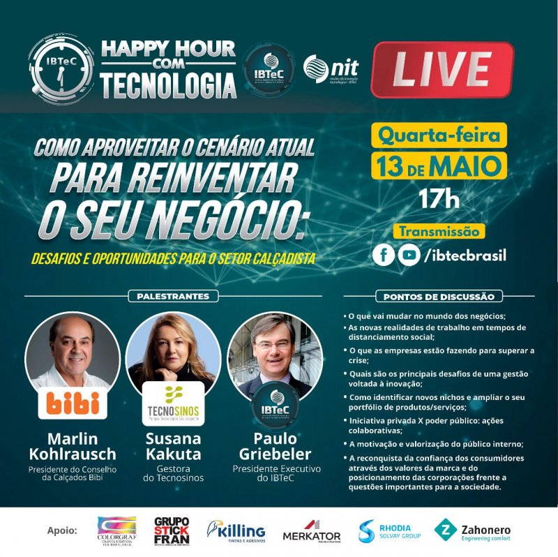 IBTeC realiza Happy Hour com Tecnologia no formato de live na próxima quarta-feira, 13 de maio IBTeC realiza Happy Hour com Tecnologia no formato de live na próxima quarta-feira, 13 de maio